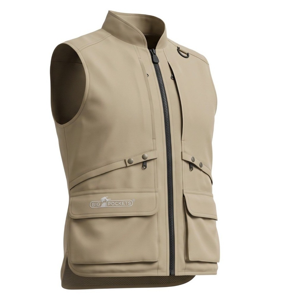 Big Pockets Utility Fishing Vest Tan Men XS Excellent Multi Pocket Gorpcore USA